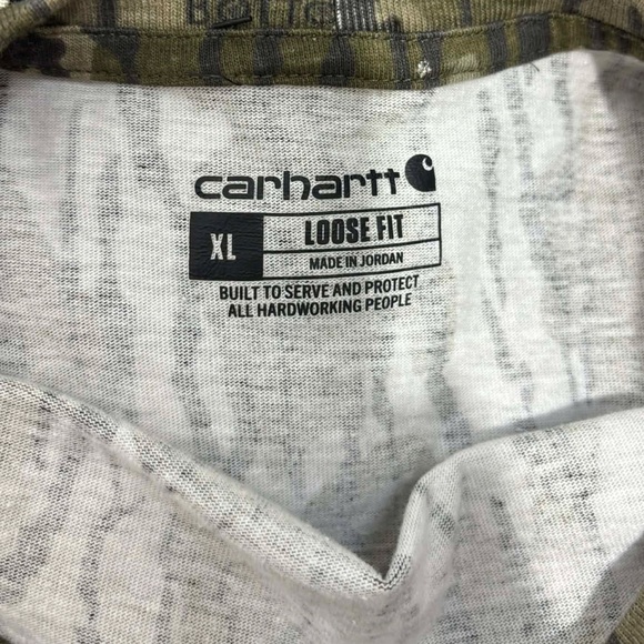 Carhartt + Bottomland Men's Green Camouflage long sleeve shirt - Picture 6 of 7